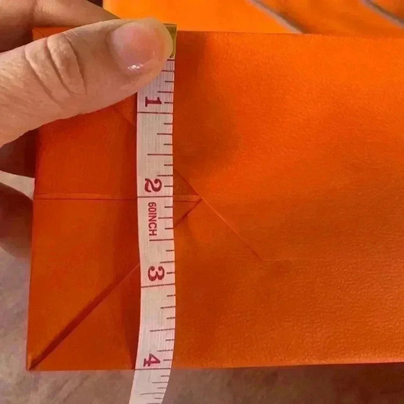 Hermes Reusable Paper Shopping Bag Orange see pictures for dimensions. Used - Picture 9 of 9
